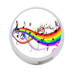 Color Music Notes 4-port Usb Hub (one Side)