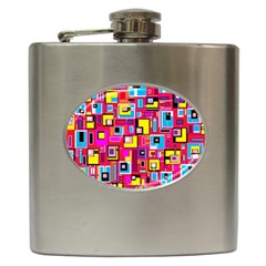 File Digital Disc Red Yellow Rainbow Hip Flask (6 Oz) by Alisyart