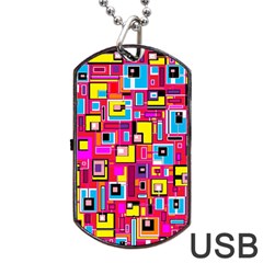 File Digital Disc Red Yellow Rainbow Dog Tag Usb Flash (one Side)