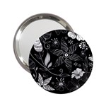 Floral Flower Rose Black Leafe 2.25  Handbag Mirrors Front