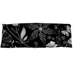 Floral Flower Rose Black Leafe Body Pillow Case (dakimakura)