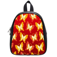 Butterfly Gold Red Yellow Animals Fly School Bags (small) 