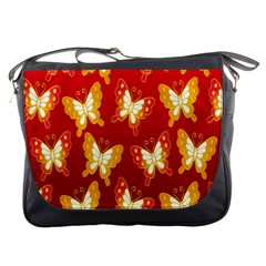 Butterfly Gold Red Yellow Animals Fly Messenger Bags