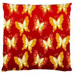 Butterfly Gold Red Yellow Animals Fly Large Cushion Case (one Side) by Alisyart