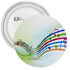 Color Musical Note Waves 3  Buttons