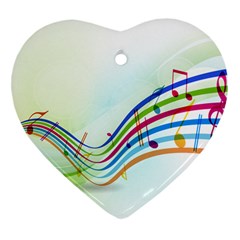 Color Musical Note Waves Ornament (heart)