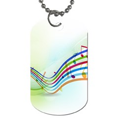 Color Musical Note Waves Dog Tag (two Sides)