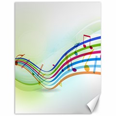 Color Musical Note Waves Canvas 12  X 16  