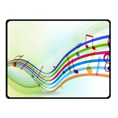 Color Musical Note Waves Fleece Blanket (small)