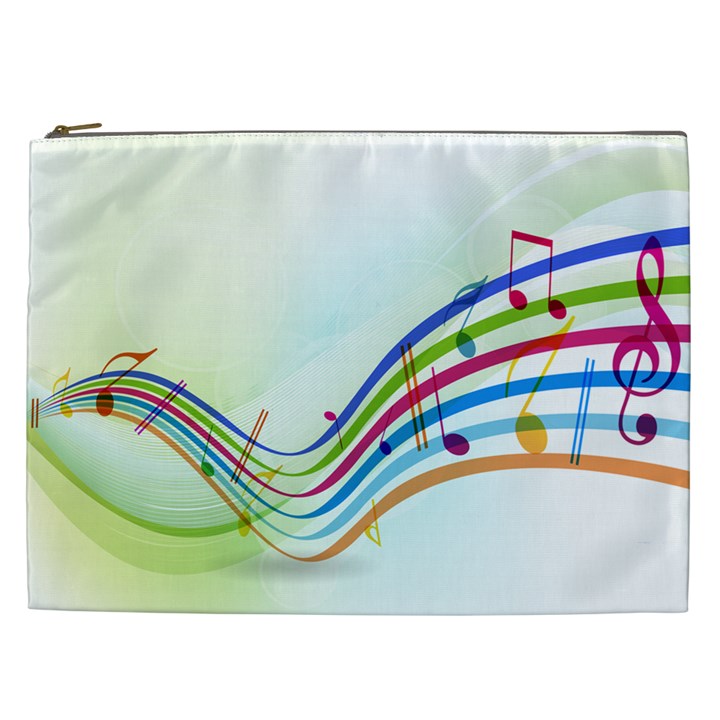 Color Musical Note Waves Cosmetic Bag (XXL) 