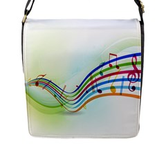 Color Musical Note Waves Flap Messenger Bag (l)  by Alisyart