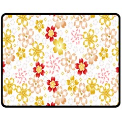 Flower Arrangements Season Rose Gold Double Sided Fleece Blanket (medium)  by Alisyart