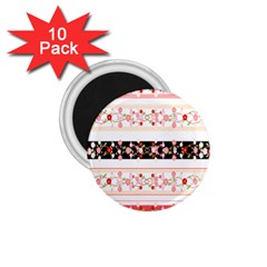 Flower Arrangements Season Floral Rose Pink Black 1 75  Magnets (10 Pack) 