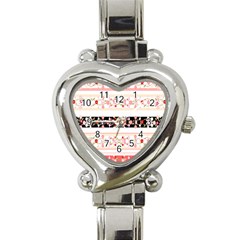 Flower Arrangements Season Floral Rose Pink Black Heart Italian Charm Watch