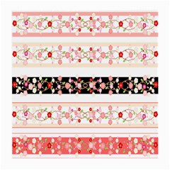 Flower Arrangements Season Floral Rose Pink Black Medium Glasses Cloth (2-side) by Alisyart