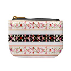 Flower Arrangements Season Floral Rose Pink Black Mini Coin Purses