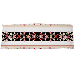 Flower Arrangements Season Floral Rose Pink Black Body Pillow Case (dakimakura)