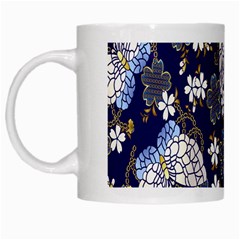 Butterfly Iron Chains Blue Purple Animals White Fly Floral Flower White Mugs