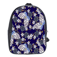 Butterfly Iron Chains Blue Purple Animals White Fly Floral Flower School Bags(large)  by Alisyart