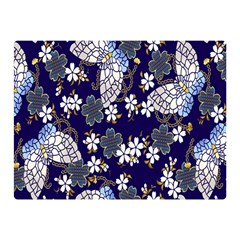 Butterfly Iron Chains Blue Purple Animals White Fly Floral Flower Double Sided Flano Blanket (mini) 