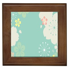 Flower Blue Pink Yellow Framed Tiles