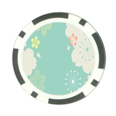 Flower Blue Pink Yellow Poker Chip Card Guard