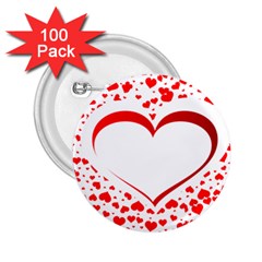 Love Red Hearth 2.25  Buttons (100 pack) 