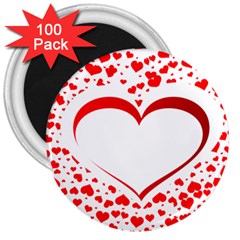 Love Red Hearth 3  Magnets (100 Pack) by Amaryn4rt