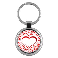 Love Red Hearth Key Chains (Round) 