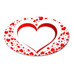 Love Red Hearth Oval Magnet