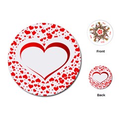 Love Red Hearth Playing Cards (Round) 