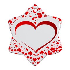 Love Red Hearth Snowflake Ornament (Two Sides)