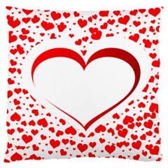 Love Red Hearth Large Cushion Case (One Side)