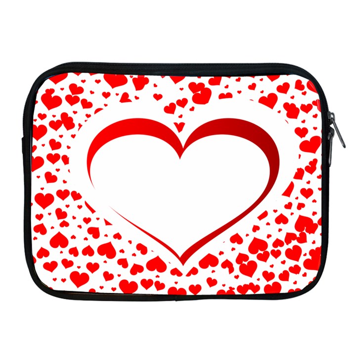 Love Red Hearth Apple iPad 2/3/4 Zipper Cases