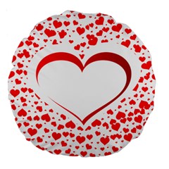 Love Red Hearth Large 18  Premium Flano Round Cushions