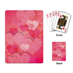 Hearts Pink Background Playing Card