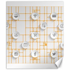 Icon Media Social Network Canvas 20  X 24   by Amaryn4rt