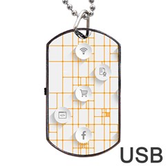 Icon Media Social Network Dog Tag Usb Flash (one Side)