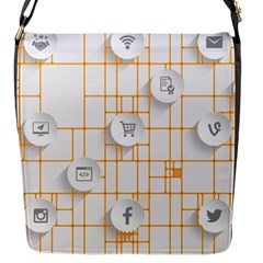 Icon Media Social Network Flap Messenger Bag (s) by Amaryn4rt