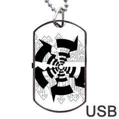 Arrows Top Below Circuit Parts Dog Tag Usb Flash (one Side) by Amaryn4rt