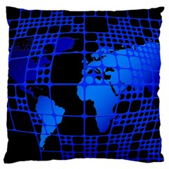 Network Networking Europe Asia Large Cushion Case (one Side) by Amaryn4rt