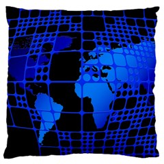 Network Networking Europe Asia Large Cushion Case (two Sides) by Amaryn4rt