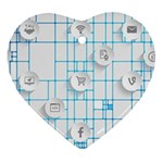 Icon Media Social Network Ornament (Heart) Front