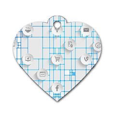 Icon Media Social Network Dog Tag Heart (two Sides) by Amaryn4rt