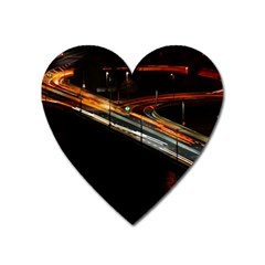 Highway Night Lighthouse Car Fast Heart Magnet by Amaryn4rt