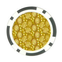 Flower Arrangements Season Gold Poker Chip Card Guard