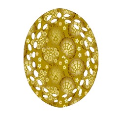 Flower Arrangements Season Gold Oval Filigree Ornament (two Sides) by Alisyart