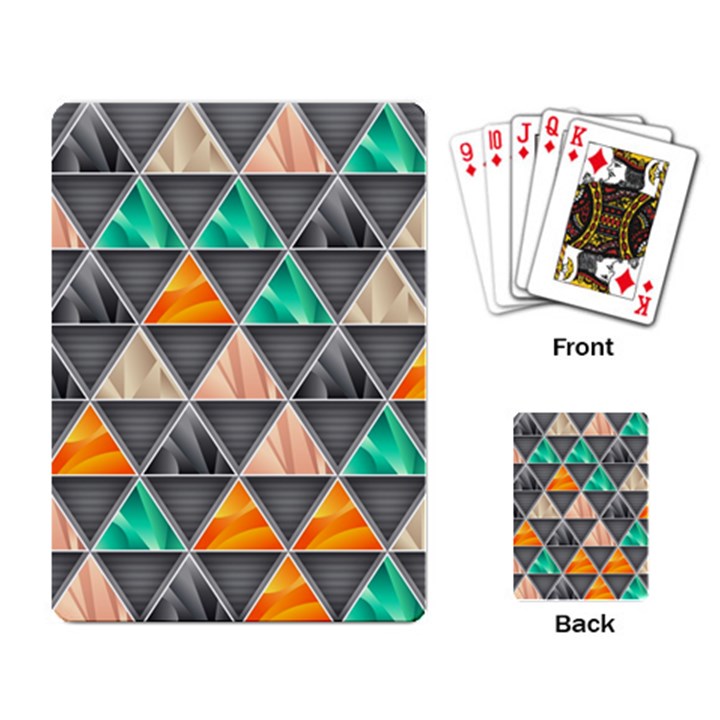 Abstract Geometric Triangle Shape Playing Card