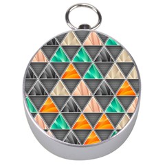 Abstract Geometric Triangle Shape Silver Compasses by Amaryn4rt