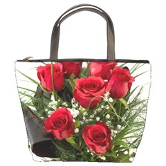 Red Roses Roses Red Flower Love Bucket Bags